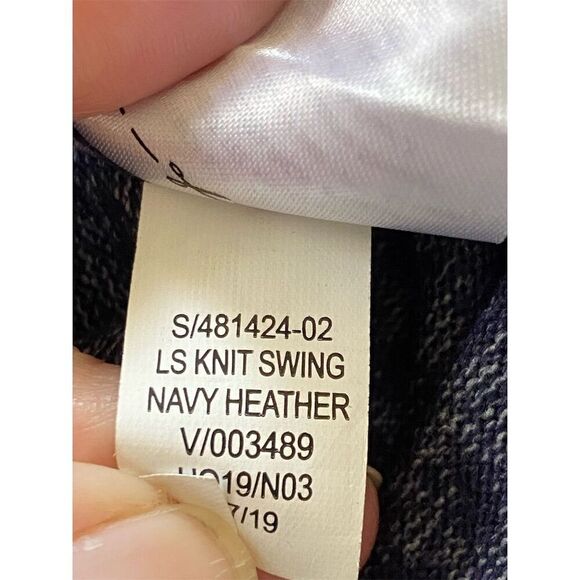 Old Navy Swing Dress Blue Heather Knit Long Sleeve Knee Length Size Small - Picture 5 of 9